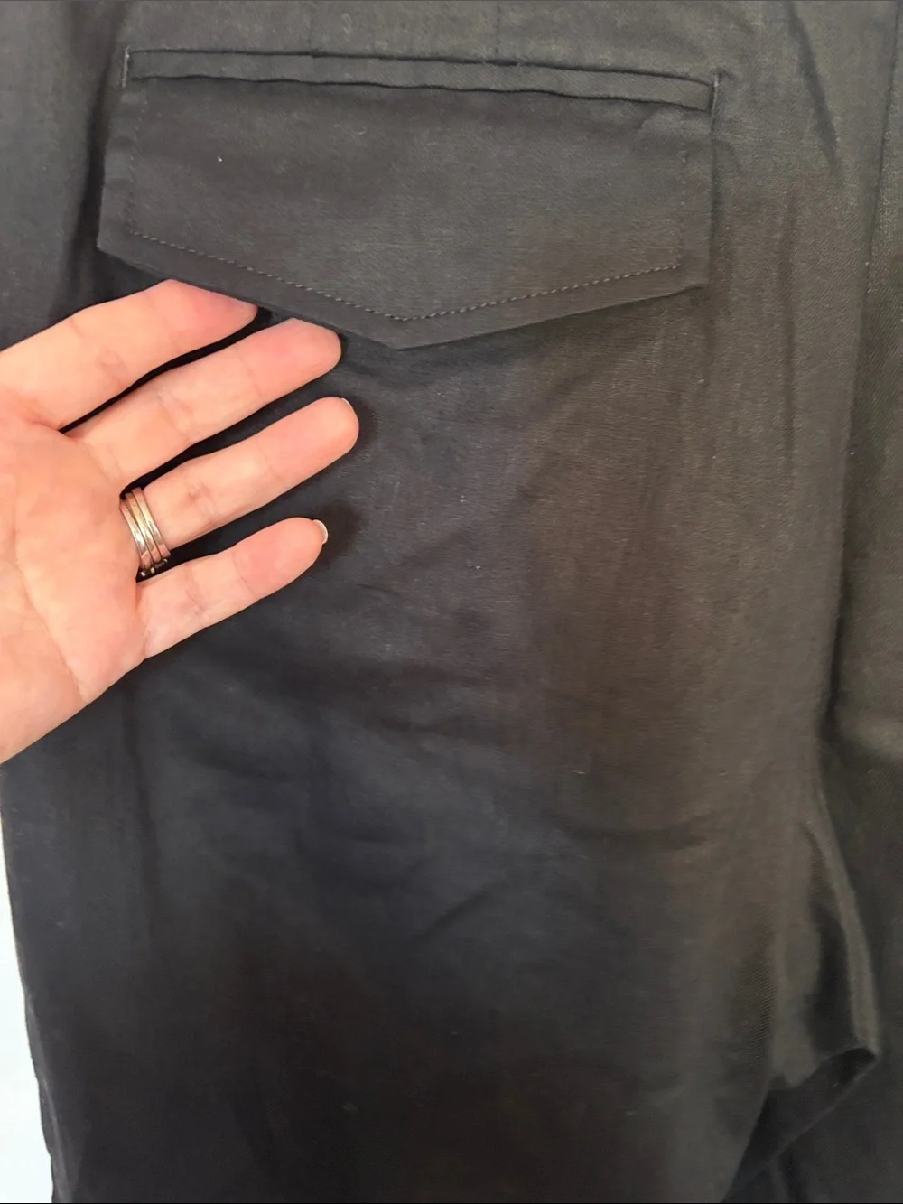 Banana Republic Black Wide-Leg Chinos